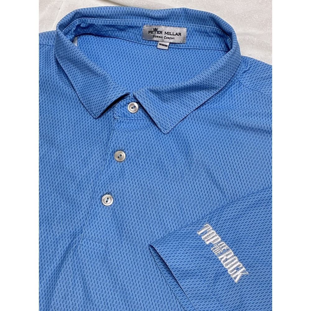 Peter Millar Summer Comfort Men's L Golf Polo Top of the Rock Geometric